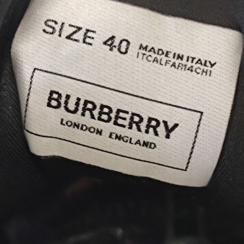 Burberry Size 40 Checkered Lace-Up Thick-Soled Casual Sneakers Black & Red - Picture 5 of 10